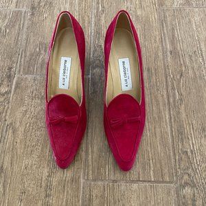 Liz Claiborne red suede heels size 7 narrow